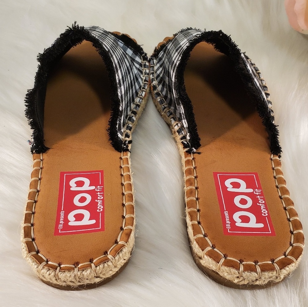NWOT POP COMFORT FIT INDO FLAT SLIDES SIZE 6.5M - Picture 5 of 8